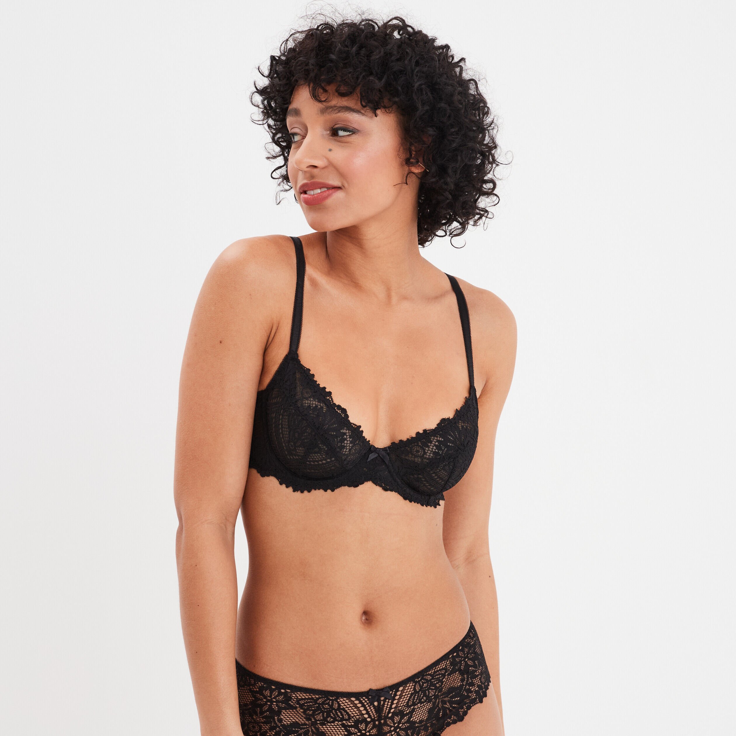 Soutien-gorge emboîtant dentelle noir femme LH