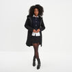Manteau long ceintur&eacute; &agrave; capuche noir femme
