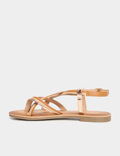 Sandales plates multibrides multicolore femme