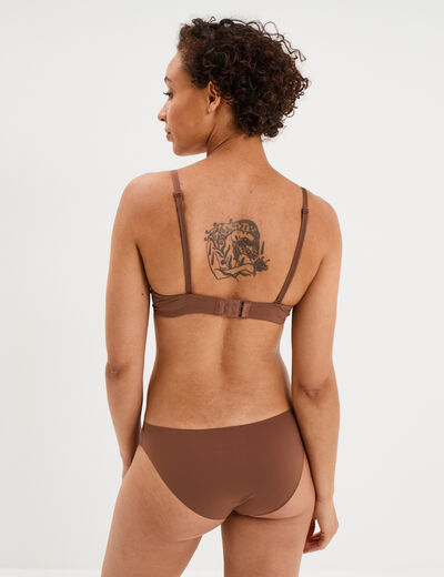 Soutien-gorge corbeille microfibre marron femme
