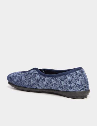 Chaussons ballerines bleu femme