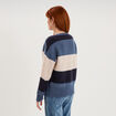 Pull col V ajour&eacute; manches longues bleu ciel femme