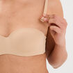 Soutien-gorge bandeau microfibre beige femme