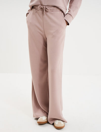 Pantalon de jogging large &eacute;lastiqu&eacute; marron clair femme