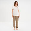 Ensemble pyjama pantalon t-shirt coton beige femme