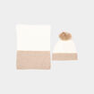 Ensemble &eacute;charpe et bonnet sable femme