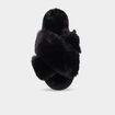 Mules fausse fourrure noir femme