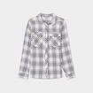 Chemise manches retroussables poches blanc femme