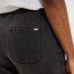 Jeans droit cropped taille &eacute;lastiqu&eacute;e denim noir femme