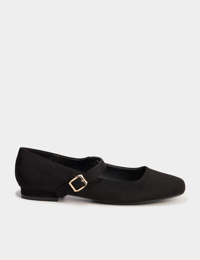 Ballerines bouts carrés noir femme