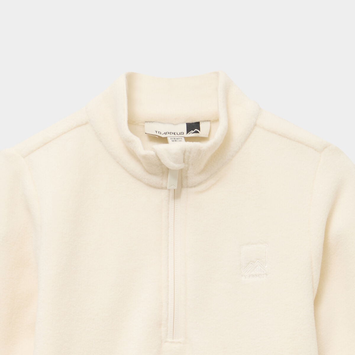 Sweat polaire col camionneur blanc mixte