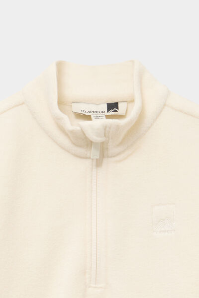 Sweat polaire col camionneur blanc mixte