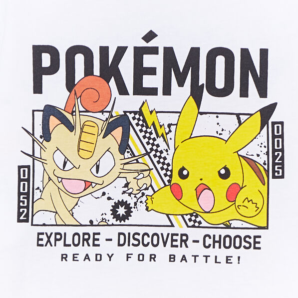 T-shirt manches longues coton Pokémon blanc garçon