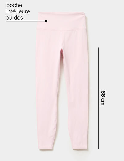 Legging de sport gainant taille haute rose clair femme