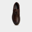 Chaussures bateau crant&eacute;es marron homme