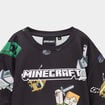 T-shirt manches courtes droit Minecraft noir gar&ccedil;on