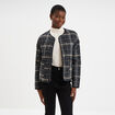 Veste matelass&eacute;e poches plaqu&eacute;es noir femme