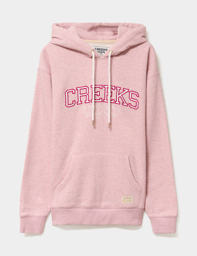 Sweat &agrave; capuche hoodie ecru femme