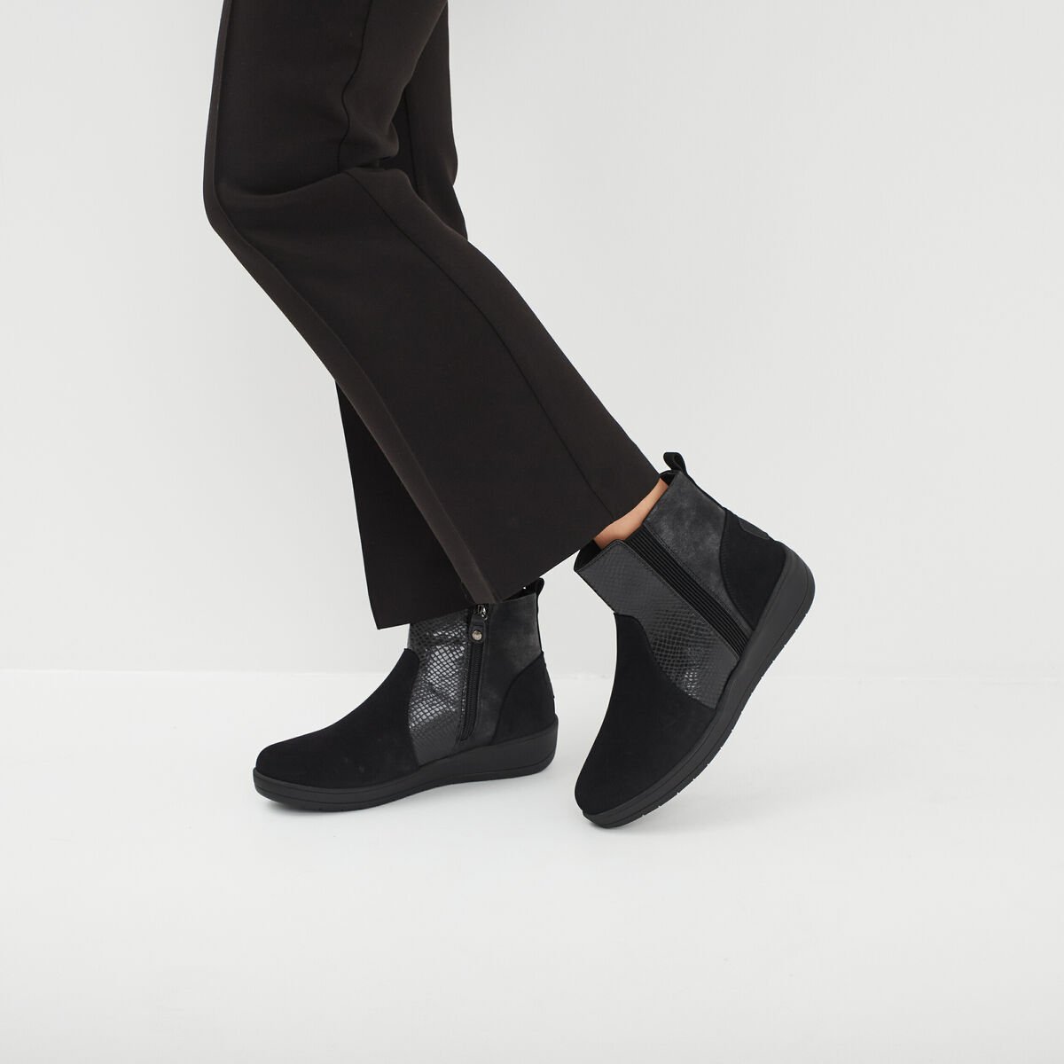 Bottines compensées Isotoner noir femme
