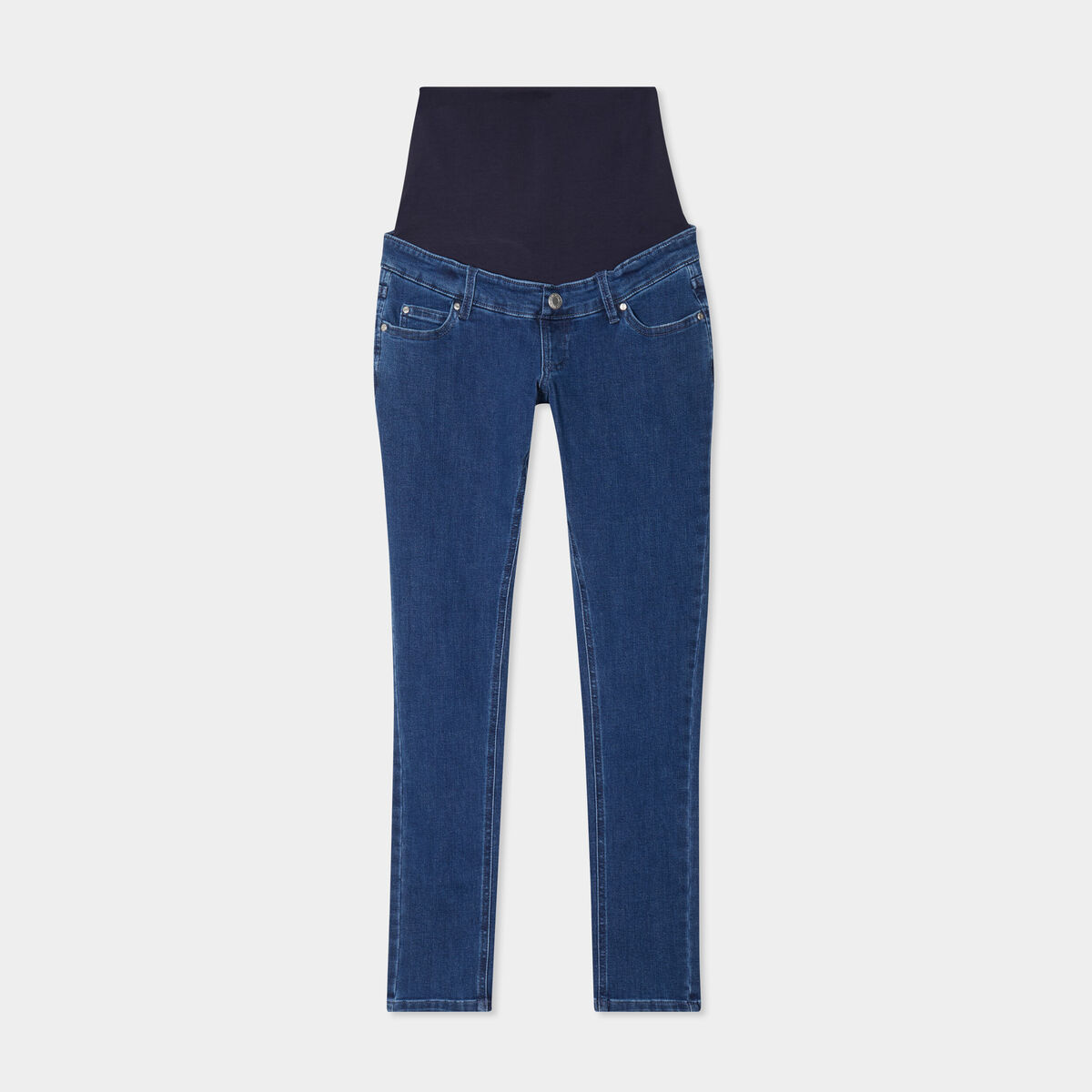 Jeans grossesse skinny avec bandeau denim stone femme maternité