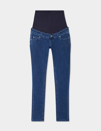 Jeans grossesse skinny avec bandeau denim stone femme maternité