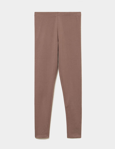 Legging taille haute marron cognac femme