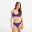 Tanga avec micro dentelle violet foncé femme