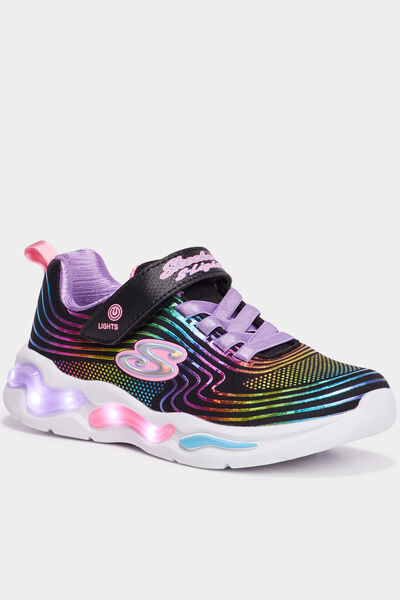 Baskets running lumineuses Skechers noir fille