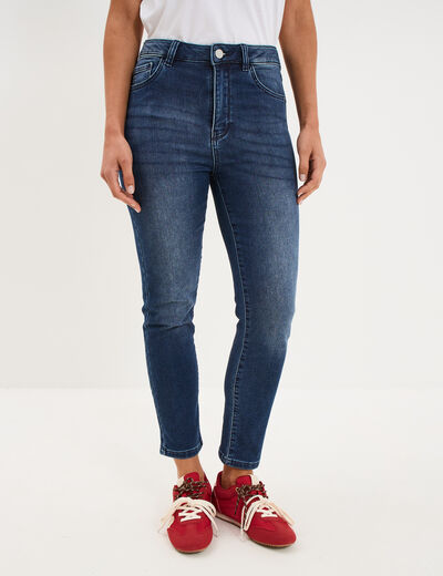 Jean stretch slim 7/8 &egrave;me denim brut femme