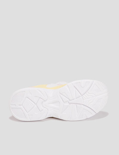 Baskets running à lacets jaune pastel fille