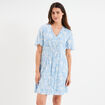 Robe col en V taille smockée Creeks bleu ciel femme