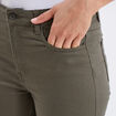 Pantalon slim stretch vert kaki femme