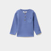 T-shirt col tunisien manches longues bleu lavande bébé garçon