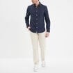 Chemise coton manches longues Creeks bleu marine homme