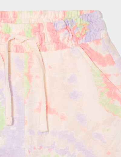Short de jogging taille élastiquée beige fille