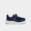 Baskets running &agrave; scratchs bleu marine fille