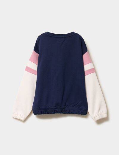 Ensemble jogging sweat et pantalon coton bleu marine fille