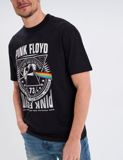 T-shirt manches courtes coton Pink Floyd noir homme