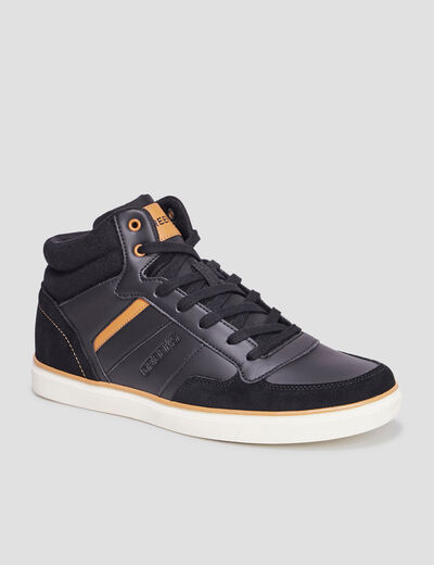 Baskets montantes à lacets noir homme