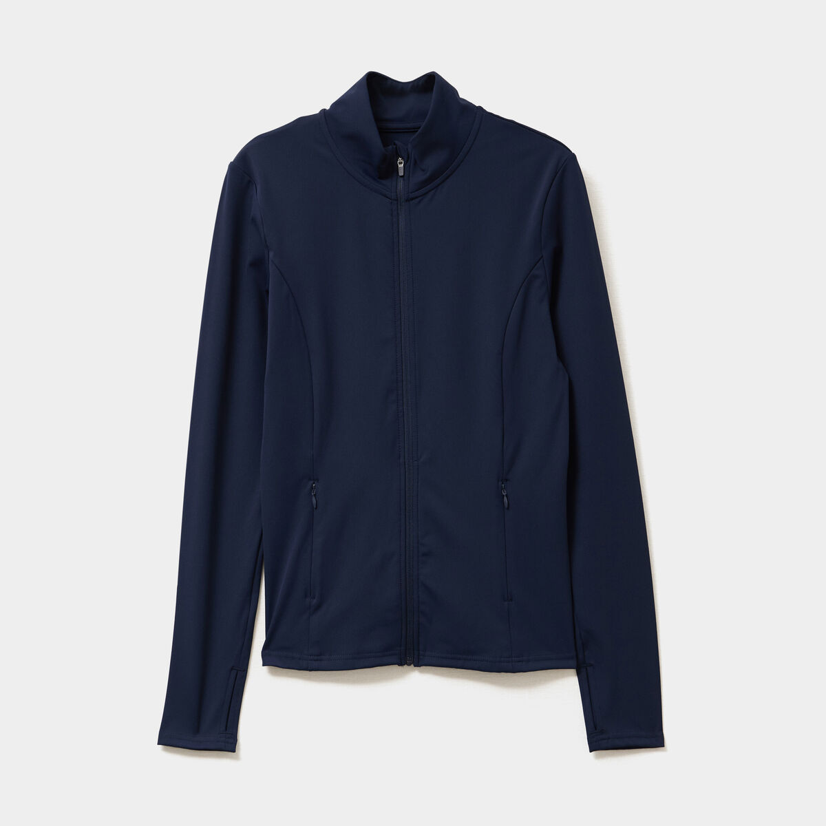 Veste de sport ajust&eacute;e avec fermeture bleu marine femme