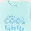 T-shirt col rond manches courtes coton bleu turquoise bébé garçon