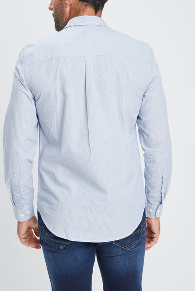 Chemise droite manches longues blanc homme