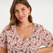 T-shirt manches courtes ecru femme grande taille