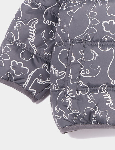 Doudoune zippée à capuche gris foncé bébé garçon
