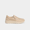 Chaussures confort zipp&eacute;s pied large sable femme