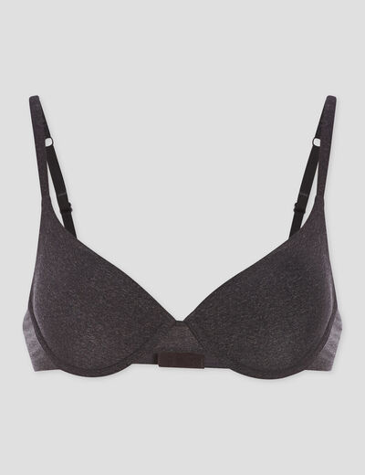 Soutien-gorge corbeille microfibre gris femme