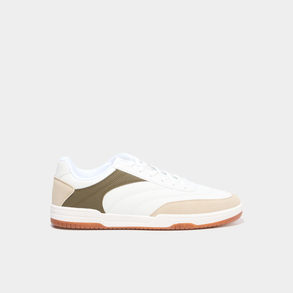 Baskets basses &agrave; lacets blanc homme