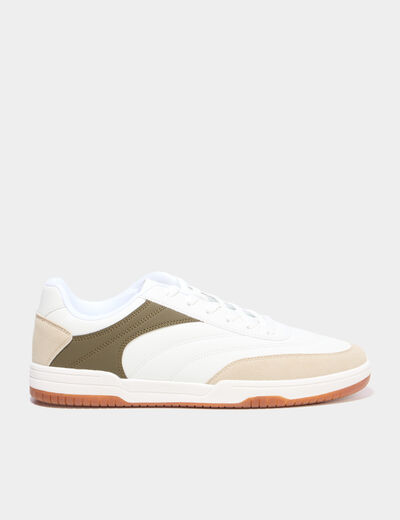 Baskets basses &agrave; lacets blanc homme