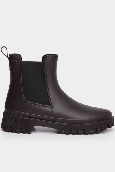 Bottes de pluie crant&eacute;es marron femme