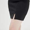 Jupe courte droite avec fente noir femme